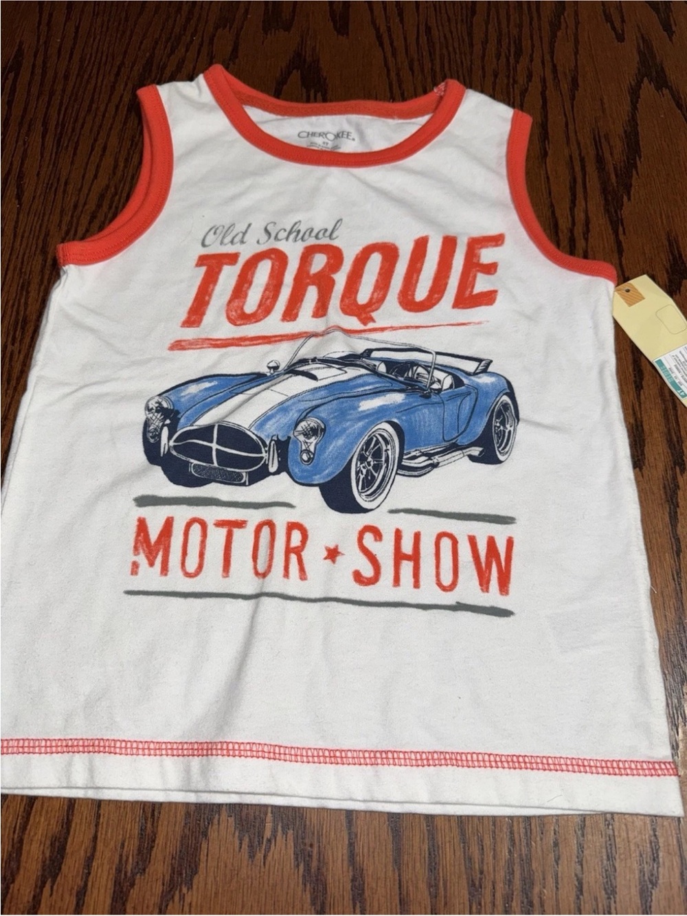 NWT Boys 4T Cherokee Old Car Motor Show Tank Top Shirt Torque Motor Show Graphic